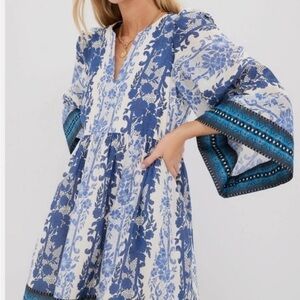 Tuckernuck Blue and White Floral Mini Dress